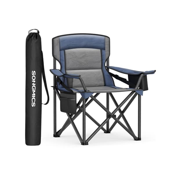 Campingstol med kopholder og skumfyldning, Harbor Blue