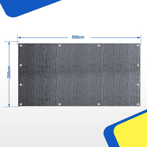Markiza wodoodporny dywan kempingowy namiot dywanowy namiot zewnętrzny namiot plandekowy piknik - szary - 2,5 x 5,5 m