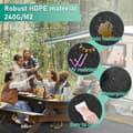 Miniatyrbild 3 av 6: Markiza wodoodporny dywan kempingowy namiot dywanowy namiot zewnętrzny namiot plandekowy piknik - czarny - 2.5x4m