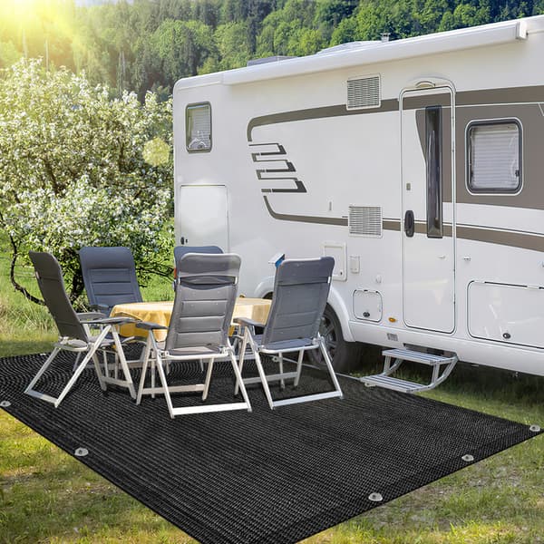 Markiza wodoodporna dywan kemping dywan namiot ziemia namiot na zewnątrz plandeka piknik -Black-2.5x6m