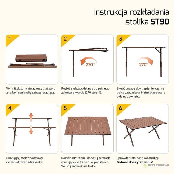 PROMIS TURISTBORD, SAMMENKLAPBART, RULLEBART ST90