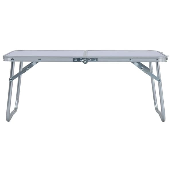 Hopfällbart campingbord vit aluminium 60x40 cm