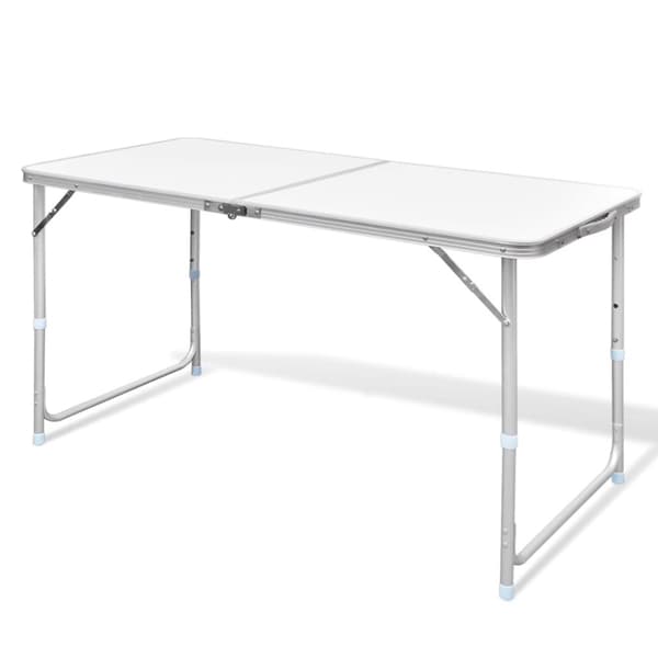 Hopfällbart campingbord höjdjusterbar aluminium 120x60 cm