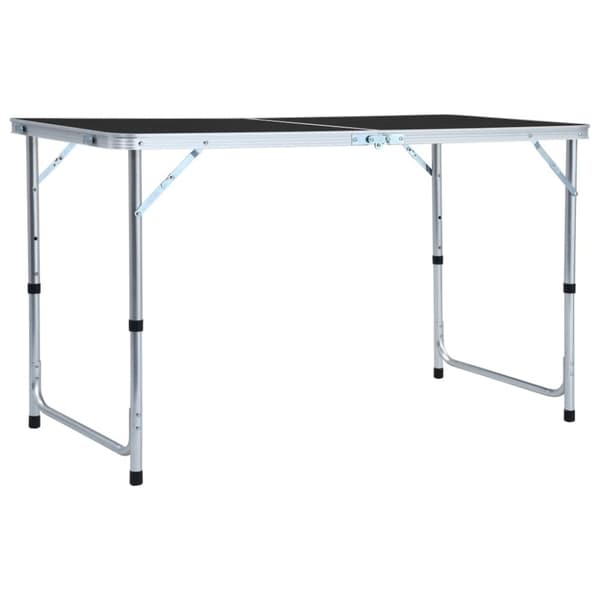 Hopfällbart campingbord grå aluminium 120x60 cm