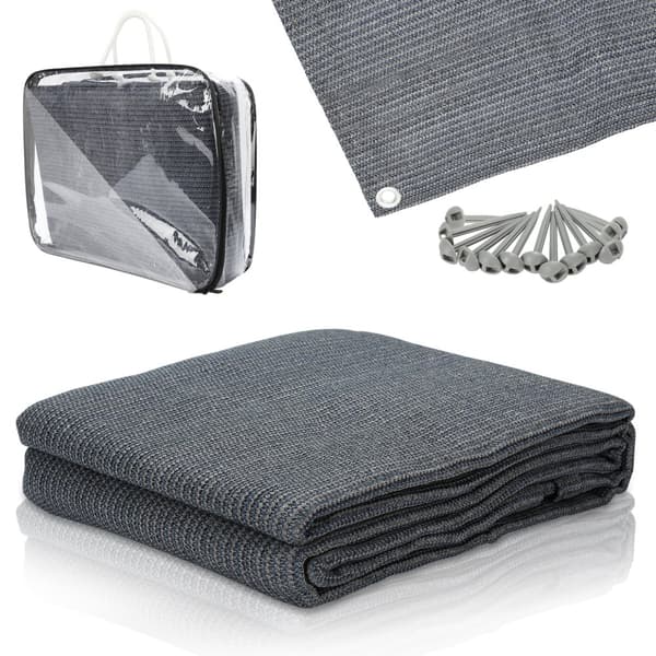 Markiza wodoodporna dywan kemping dywan namiot ziemia namiot na zewnątrz plandeka piknik -Grey-2.5x2.5m