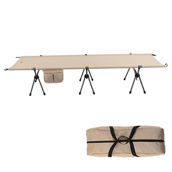 Campingkorg, hållbar aluminiumram, justerbar höjd,Khaki