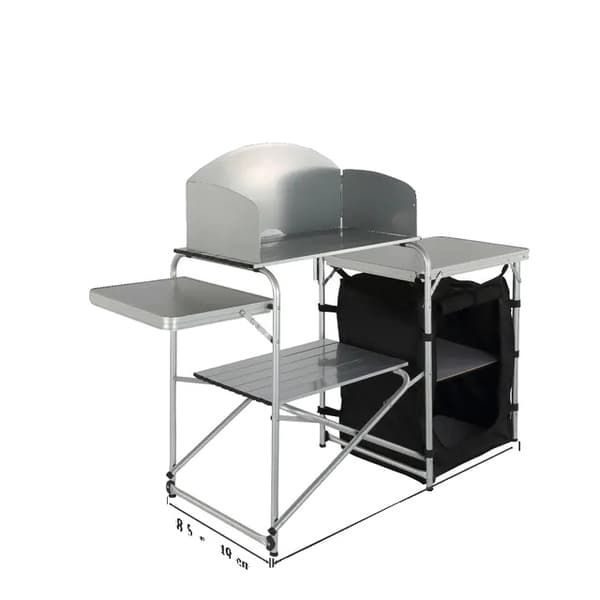 Udendørs køkkenbord, foldbart design, aluminiumslegeringsbeslag, 1 Skab