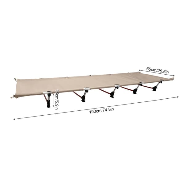 Ultralätt Campingbädd, Bärbar Design, Stöder 150 kg, Lätt att Montera,Kaki