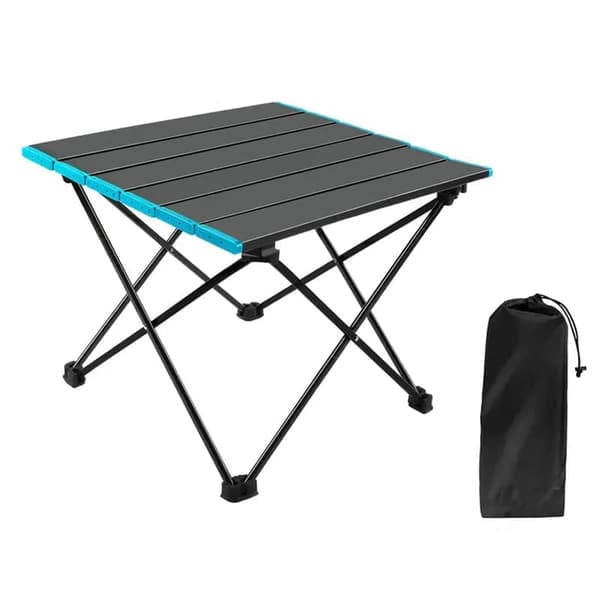 OBOSOE Foldebord i Aluminium – 41x35x30CM, til Rejse & Picnic, med Lomme