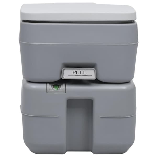 vidaXL Kannettava retkeily-WC harmaa 20 + 10 l