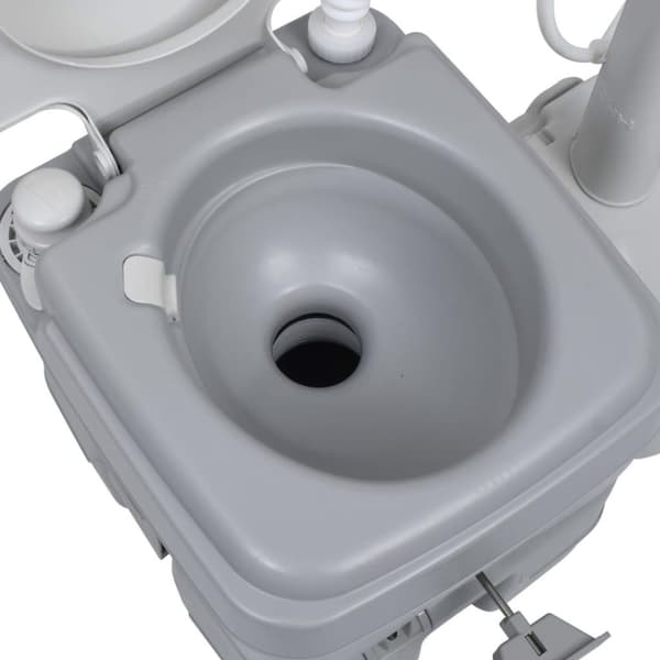 vidaXL transportabelt campingtoilet og -håndvask grå