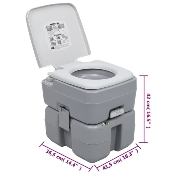 vidaXL transportabelt campingtoilet og vandbeholder