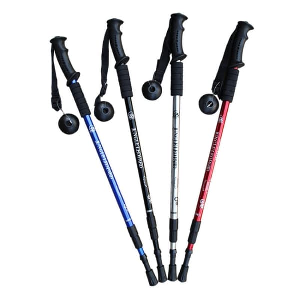 JUNGLELEOPARD 3-sektioneret lige håndtag Aluminium Trekking Pole Multifunktionelle Walking Håndkrykker, Længde: 66-135 cm (Blå)