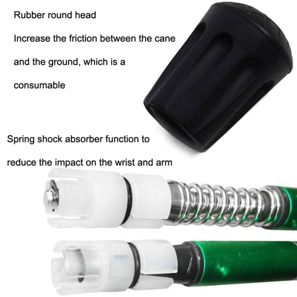 JUNGLELEOPARD 3-sektioneret lige håndtag Aluminium Trekking Pole Multifunktionelle Walking Håndkrykker, Længde: 66-135cm (Rød)