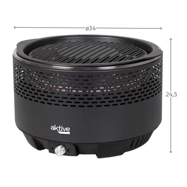 Aktive Rökfri Rund Grill Silver 31 cm