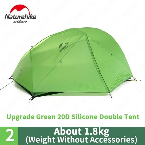 Campingtelt, 4 sæsoner, ultralight, 20D-Grå