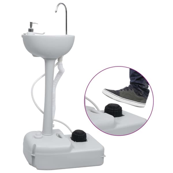 transportabelt campingtoilet og håndvask med vandbeholder