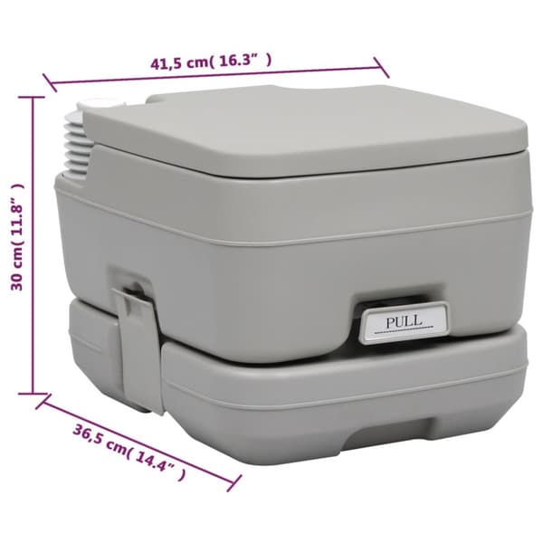 transportabelt campingtoilet og vandbeholder