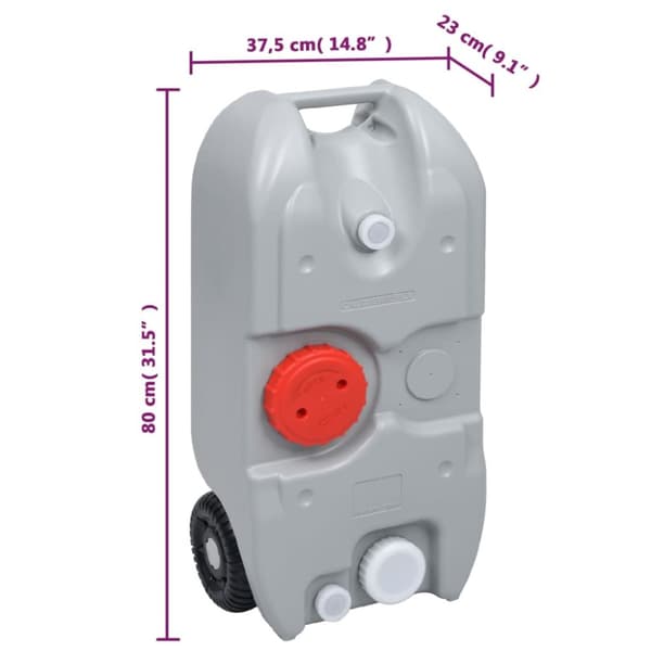 transportabelt campingtoilet og vandbeholder