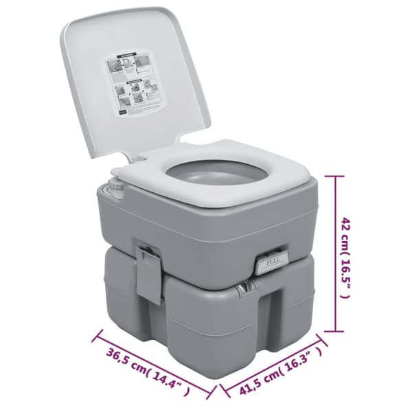 transportabelt campingtoilet og håndvask