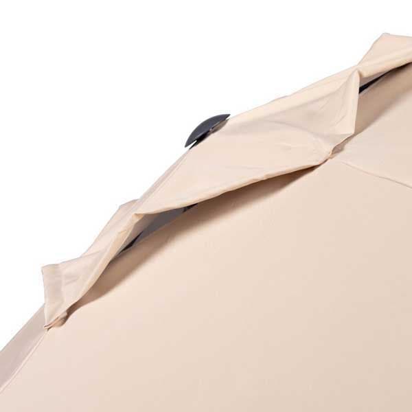 Aktive 62338 Uv50 Ø230 Cm Suuri Kallistettava Kuusikulmainen Tuulenpitävä Puutarhavarjo