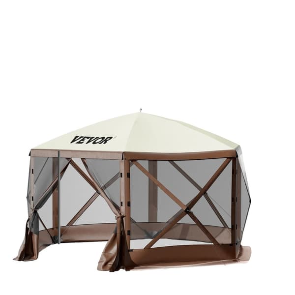 Gazebo Skærm Telt, Bærbar Design, Stort Skyggeområde, HVID