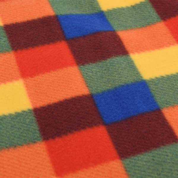 vidaXL picnictæppe 200x150 cm foldbart ternet fløjl flerfarvet