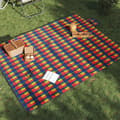Miniatyrbillede 1 af 6: vidaXL picnictæppe 200x150 cm foldbart ternet fløjl flerfarvet