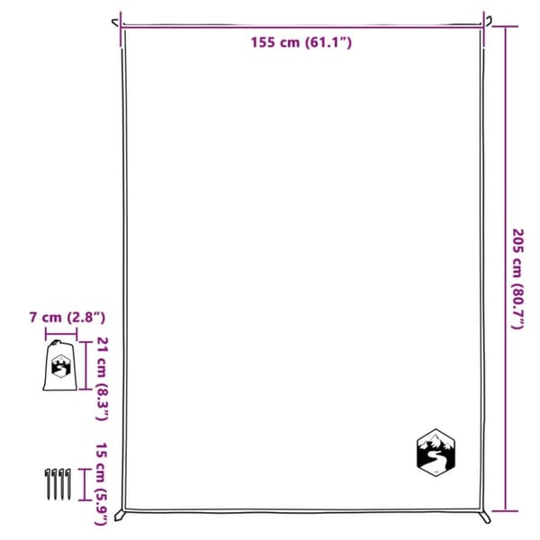 vidaXL Piknikhuopa maatapeilla vihreä 205x155 cm