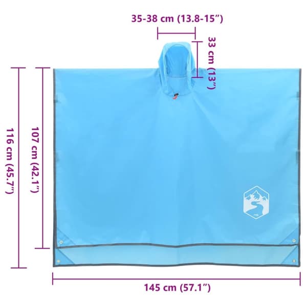 vidaXL Sadeviitta hupulla 2-in-1 muotoilu sininen 223x145 cm