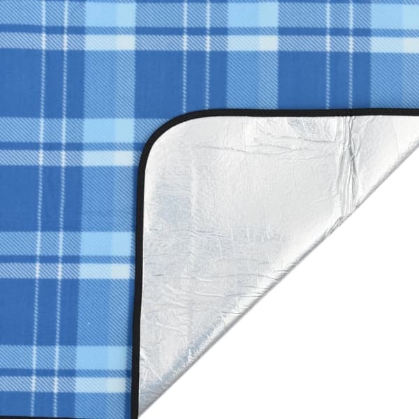 vidaXL picnictæppe 200x200 cm foldbart fløjl ternet blå