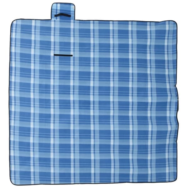 vidaXL Picknickfilt vikbar blå pläd 200x200 cm sammet