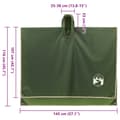 Miniatyrbillede 9 af 9: vidaXL regnponcho med hætte 223x145 cm 2-i-1 design grøn