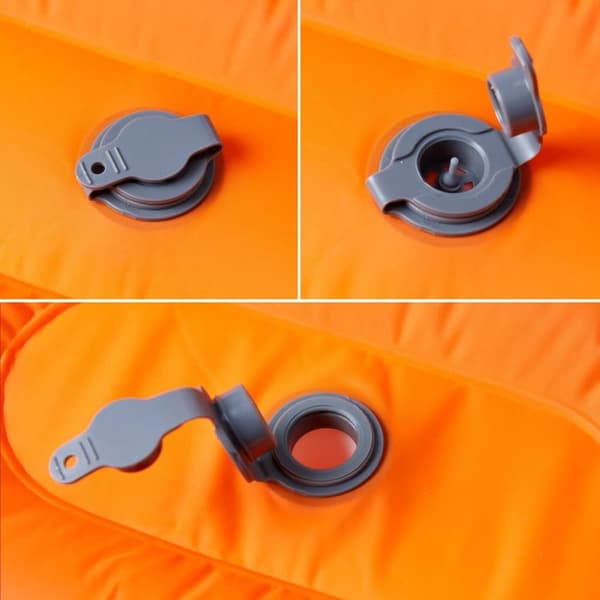 Självuppblåsande campingmadrass med kudde 1 person orange