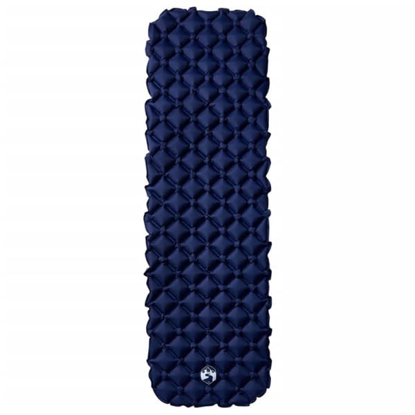 Uppblåsbar campingmadrass 1 person marinblå 190x58x6 cm
