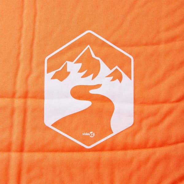 Självuppblåsande campingmadrass med kudde 1 person orange