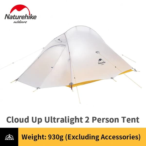 Ultralätt Campingtält, Vattentålig Design, Rymlig för Två,10D Guldorange