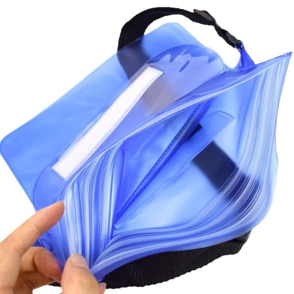 Vedenpitävä PVC-vyötärölaukku puhelimelle, asiakirjoille, Outdoor - pinkki