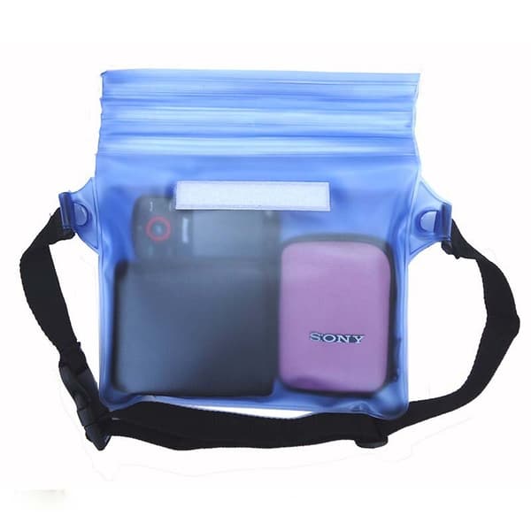 Vedenpitävä PVC-vyötärölaukku puhelimelle, asiakirjoille, Outdoor - pinkki
