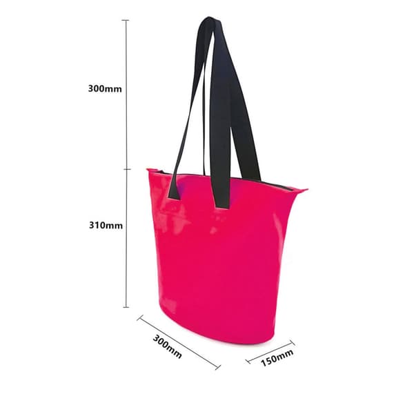 Vandtæt PVC strandtaske med skulderrem 11L - pink