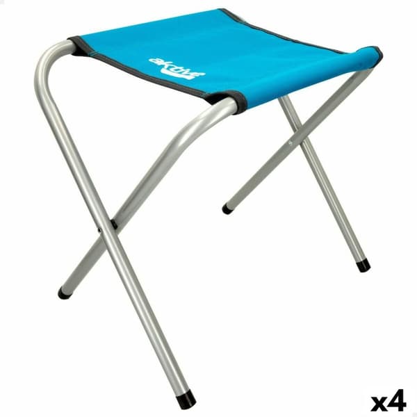 Sammenklappelig skammel Aktive Blå Camping 30 x 37 x 40 cm (4 enheder)