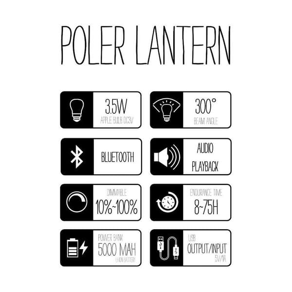 Poler Lantern Lampa Svart