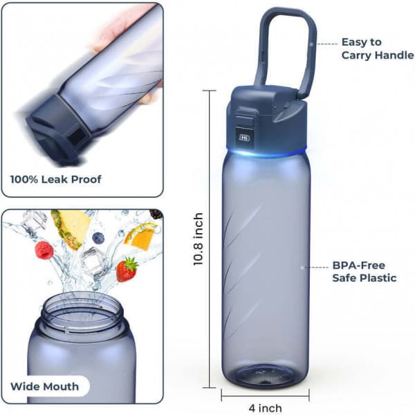 WaterH BOOST Lite Chug Lid smart vattenflaska, 946 ml, blå