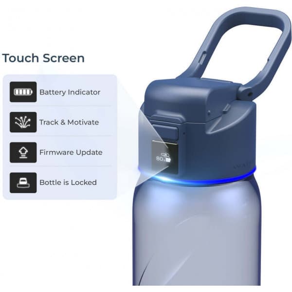 WaterH BOOST Lite Chug Lid smart vattenflaska, 946 ml, blå