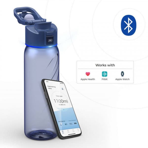 WaterH BOOST Lite Chug Lid smart vattenflaska, 946 ml, blå