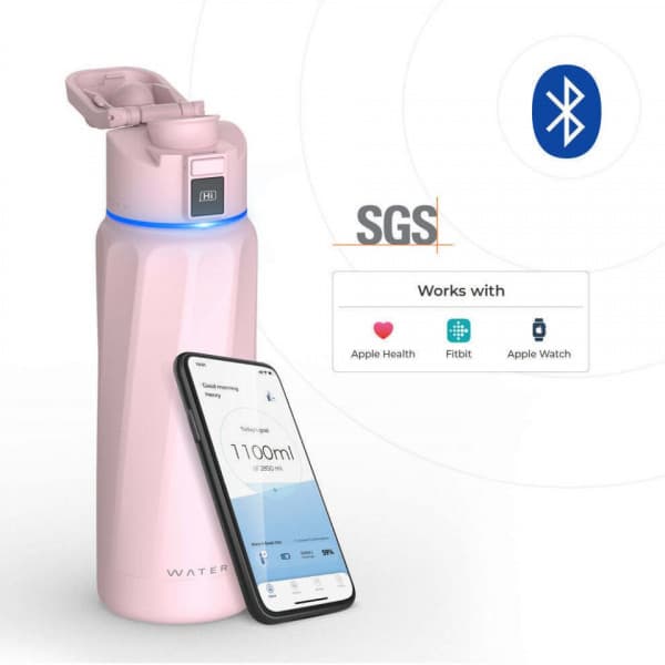 WaterH BOOST Chug Lid smart vandflaske, 946 ml, rosa