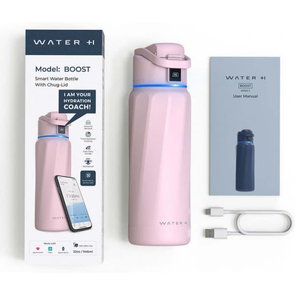 WaterH BOOST Chug Lid smart vandflaske, 946 ml, rosa