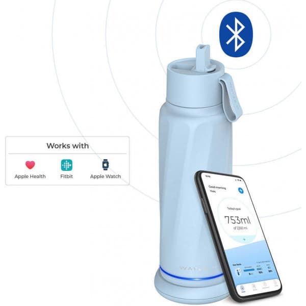 WaterH VITA FlipLid smart vandflaske, 532 ml, lysblå