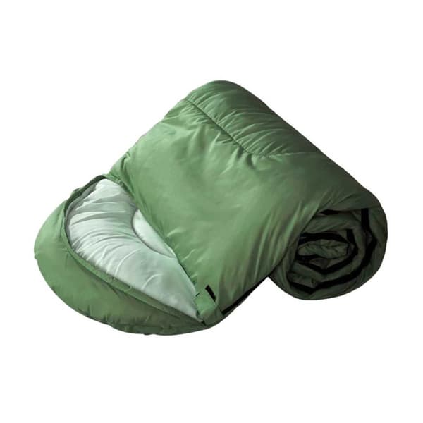 Hupullinen makuupussi, 2-in-1 turistipeitto, vihreä