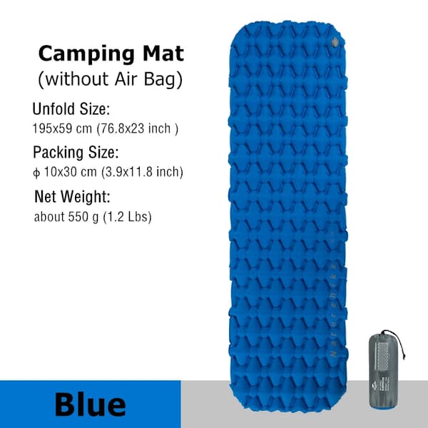 Campingmatta, Lättviktsdesign, Termisk Isolering,Endast blåmatta